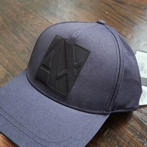 Armani Exchange Navy Blue Cap with Black Logo.